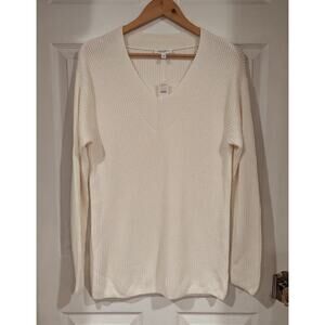 Haven Well Within Cream V-Neck Knit Sweater Long‎ Sleeve Womens Size S
